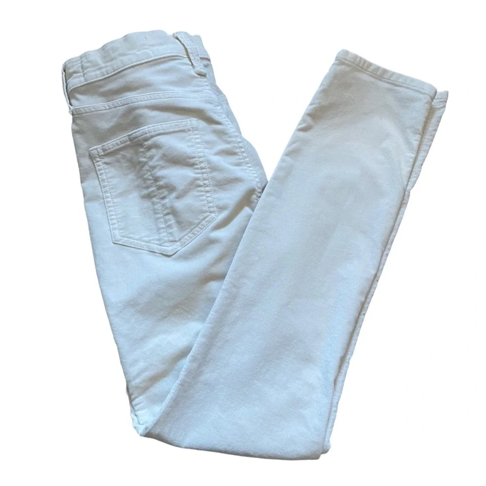 Rag & Bone High Rise Skinny Velvet Pants - Antique White - Picture 2 of 12